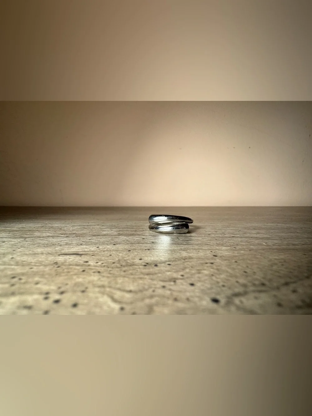 Adina Eden Unisex Polished Silver-Tone Twisted Band Adjustable Ring